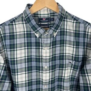 Vineyard Vines Performance Slim Fit Tucker Shirt Mens XL Plaid Long Sleeve